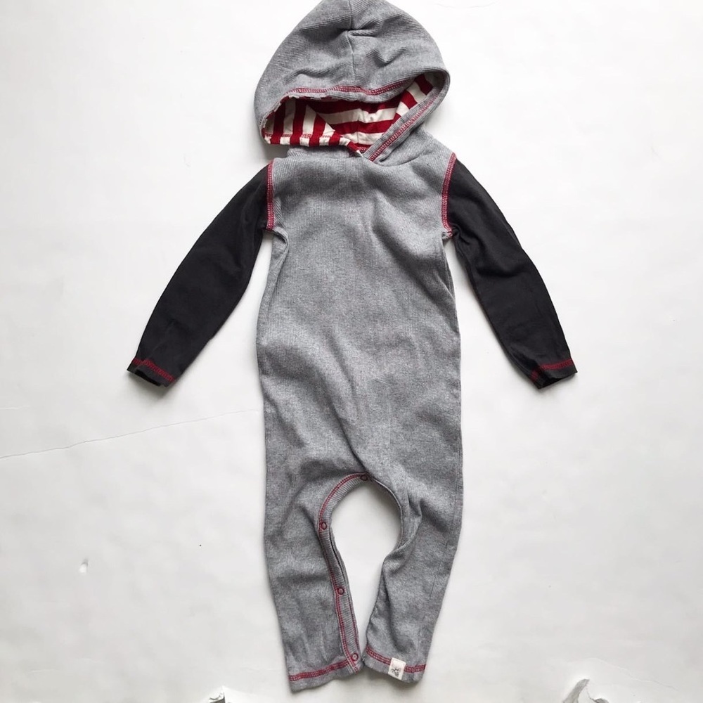 Burts Bees ribbed hooded jumper EUC 12 months